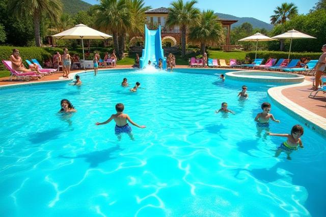 Grande piscina per famiglie in un resort veronese